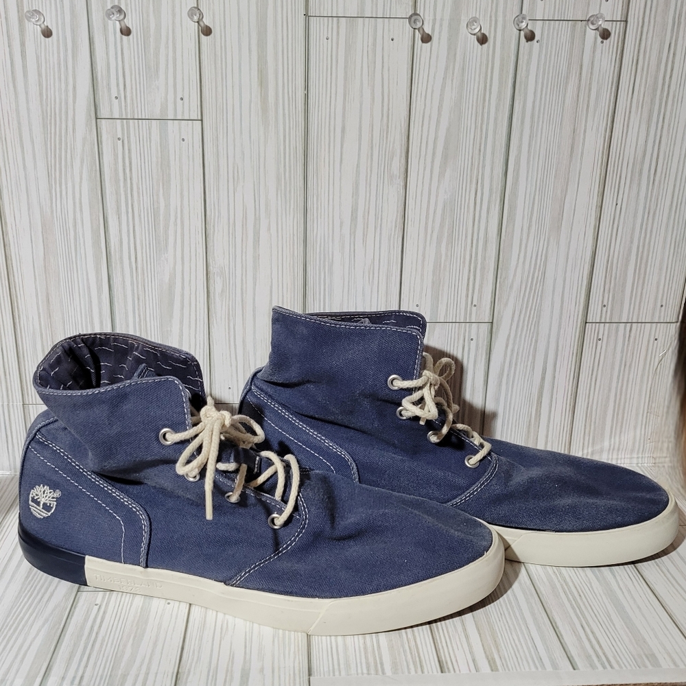 Timberland Roll Top Chukka Men's Size 10.5 Shoes Navy Blue White A1A42